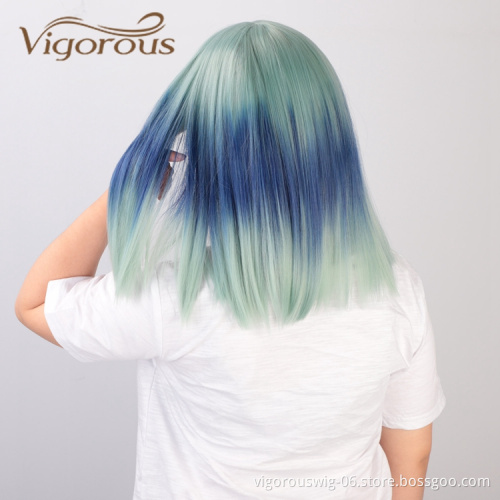 Wholesale With Bang Good Quality Cheap Cosplay Heat Resistant Long Sensationnel Straight Premium Ombre Synthetic Wig